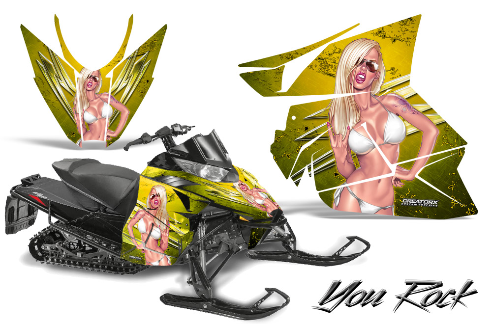 Arctic Cat Pro Climb Cross 2012 Graphics Kit You Rock Yellow